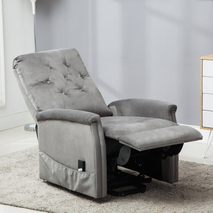 [US Warehouse] Electric Power Lift Recliner Chairs for Elderly Classic Single Sofa with Remote Control Pocket(Grey)