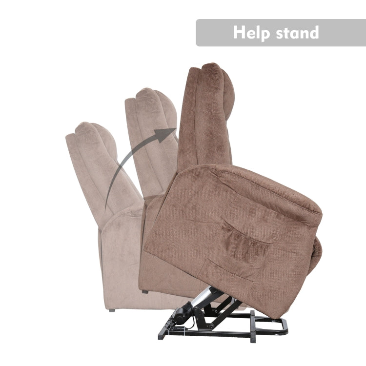 [US Warehouse] Electric Power Lift Remote Control Recliner Chairs for Elderly with Side Pocket (Coffee)