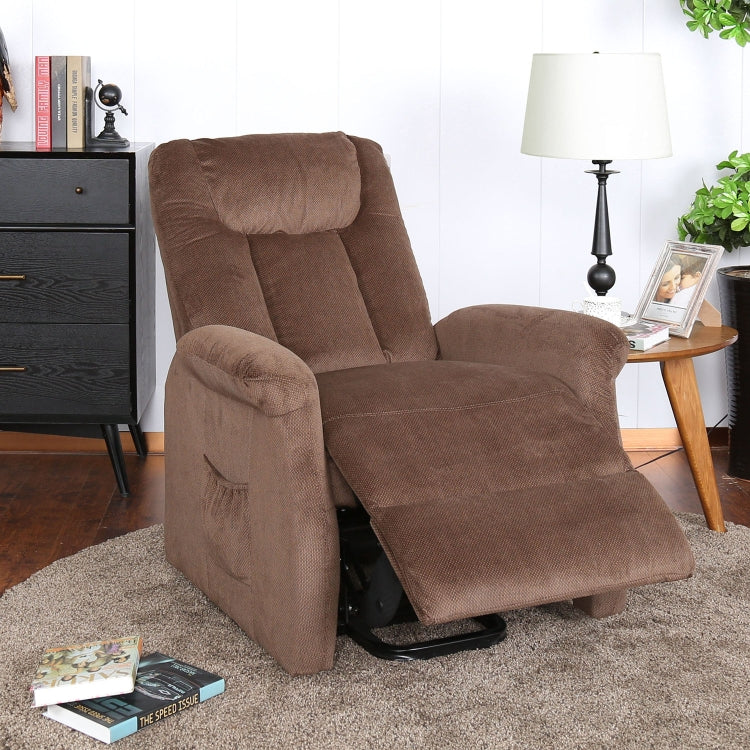 [US Warehouse] Electric Power Lift Remote Control Recliner Chairs for Elderly with Side Pocket (Coffee)