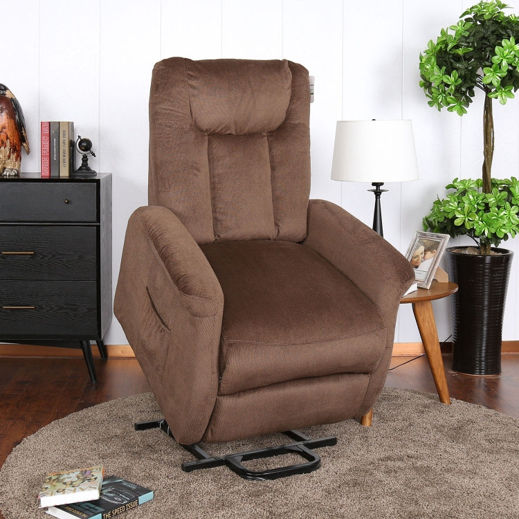 [US Warehouse] Electric Power Lift Remote Control Recliner Chairs for Elderly with Side Pocket (Coffee)