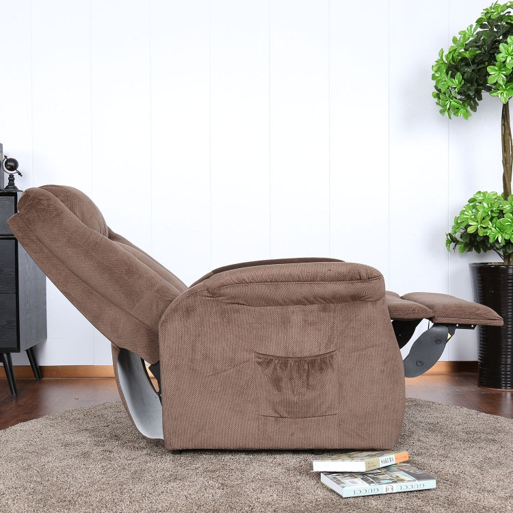 [US Warehouse] Electric Power Lift Remote Control Recliner Chairs for Elderly with Side Pocket (Coffee)