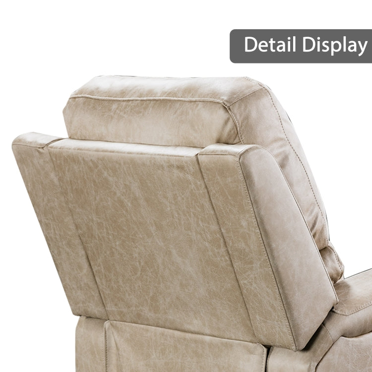 [US Warehouse] Electric Power Recliner Chairs Faux Suede Leather Sofa with USB Charge Port (Coffee)