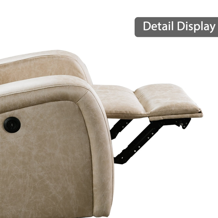 [US Warehouse] Electric Power Recliner Chairs Faux Suede Leather Sofa with USB Charge Port (Coffee)