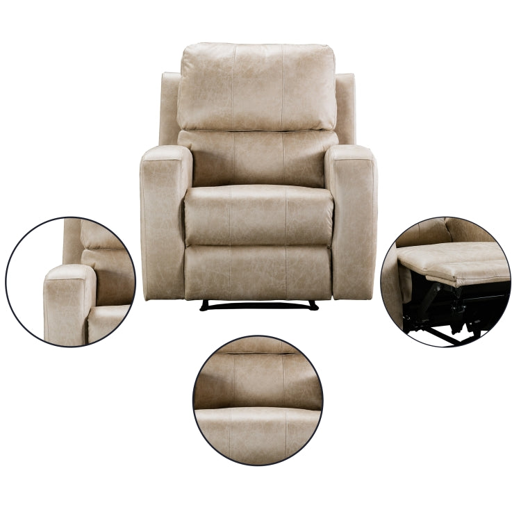 [US Warehouse] Electric Power Recliner Chairs Faux Suede Leather Sofa with USB Charge Port (Coffee)