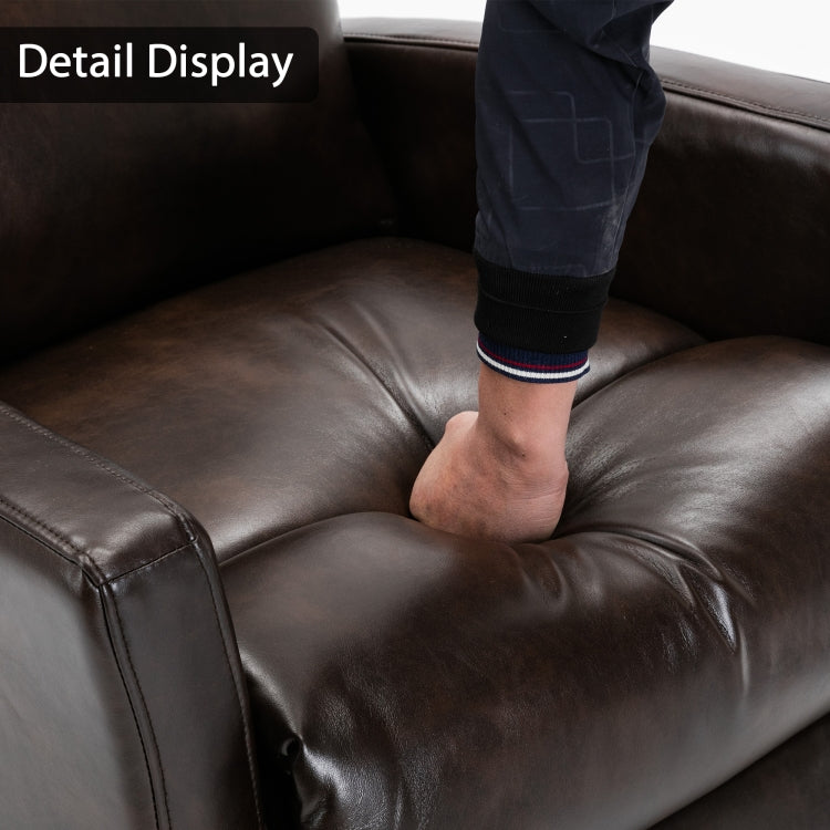 [US Warehouse] Faux Leather Lift Recliner Chairs for Elderly with Side Pocket (Brown)
