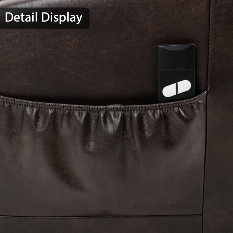 [US Warehouse] Faux Leather Lift Recliner Chairs for Elderly with Side Pocket (Brown)
