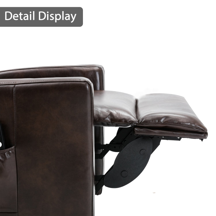 [US Warehouse] Faux Leather Lift Recliner Chairs for Elderly with Side Pocket (Brown)
