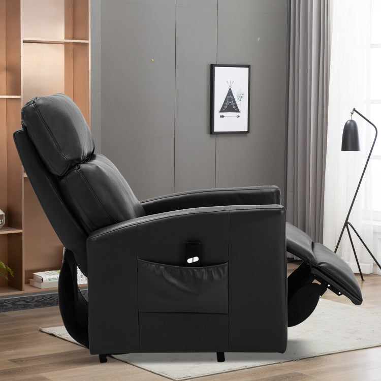 [US Warehouse] Faux Leather Lift Recliner Chairs for Elderly with Side Pocket (Grey)