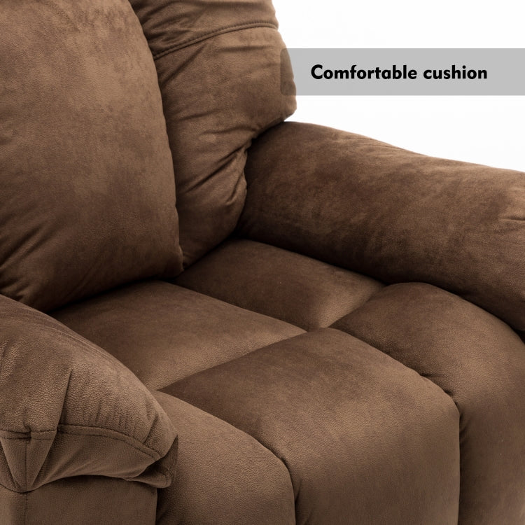 [US Warehouse] Manual Adjustable Comfortable Thicker Fabric Recliner Chairs(Brown)