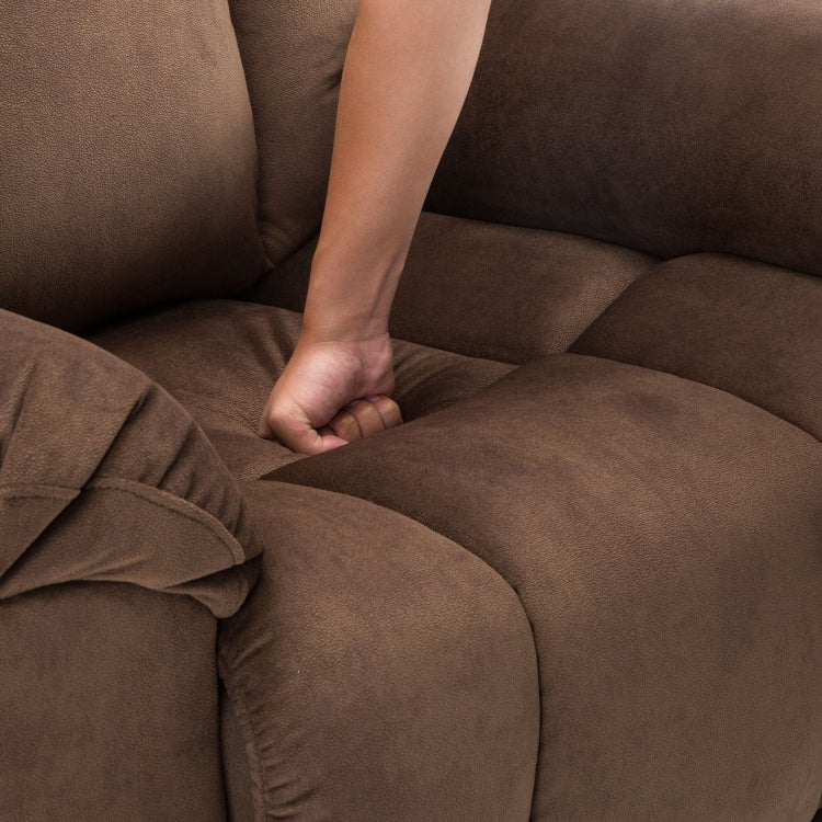 [US Warehouse] Manual Adjustable Comfortable Thicker Fabric Recliner Chairs(Brown)
