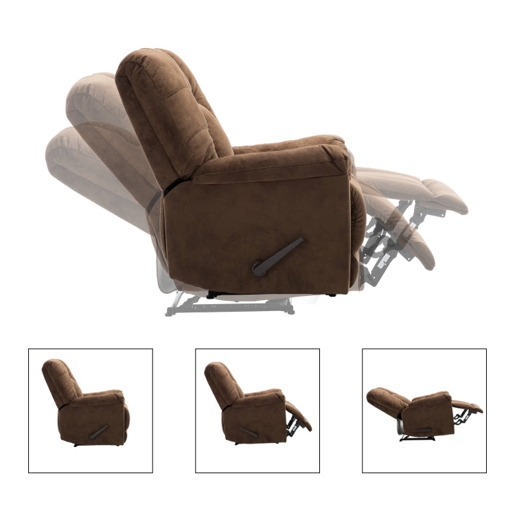 [US Warehouse] Manual Adjustable Comfortable Thicker Fabric Recliner Chairs(Brown)