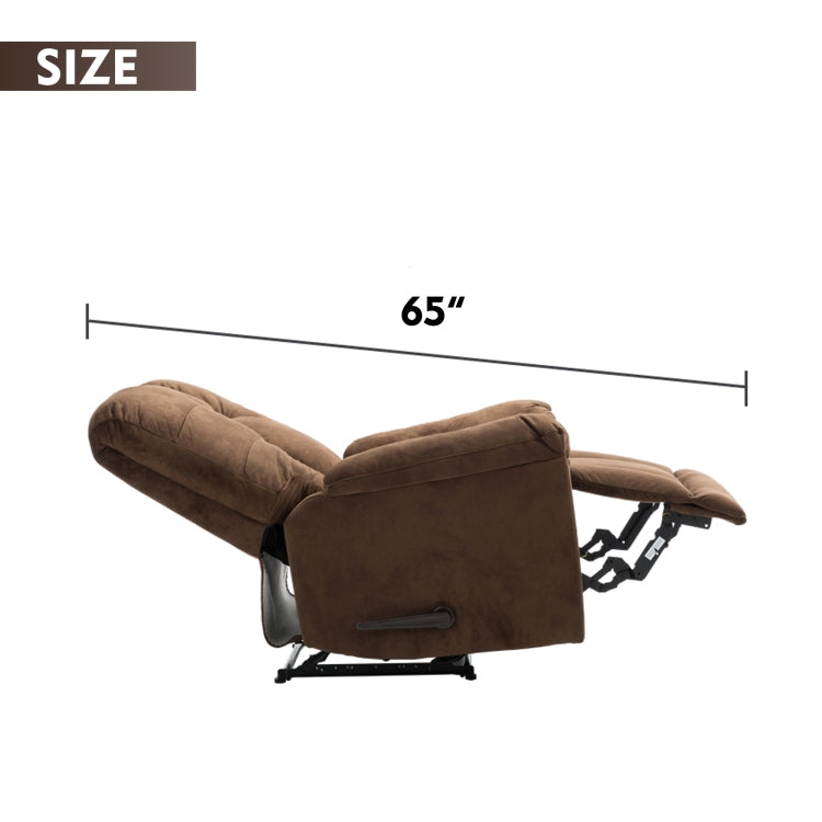 [US Warehouse] Manual Adjustable Comfortable Thicker Fabric Recliner Chairs(Brown)