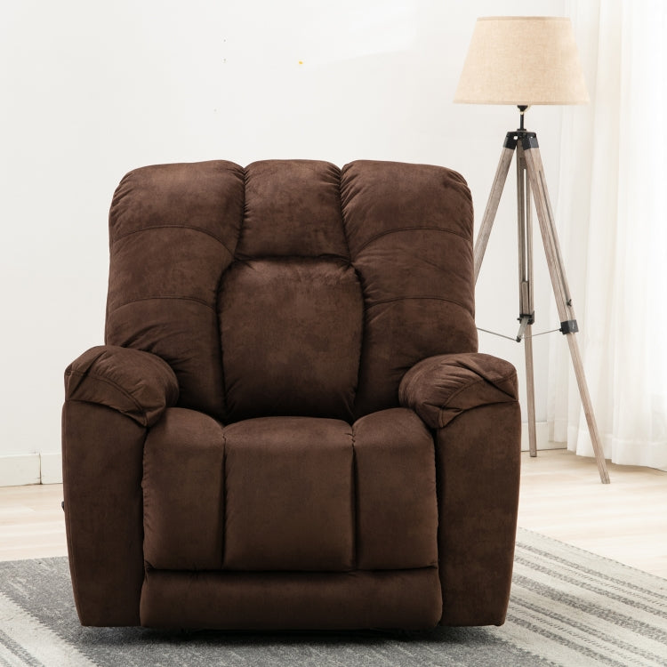 [US Warehouse] Manual Adjustable Comfortable Thicker Fabric Recliner Chairs(Brown)