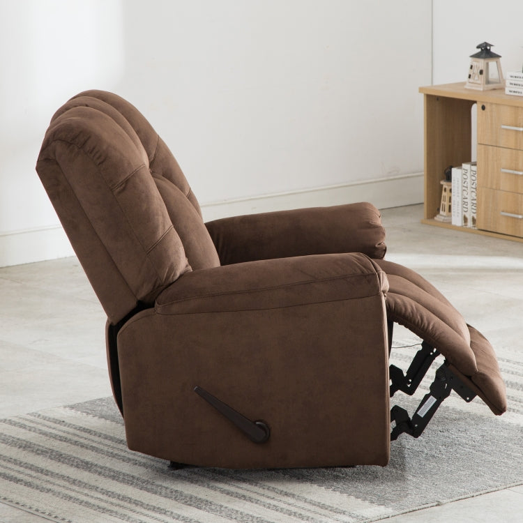 [US Warehouse] Manual Adjustable Comfortable Thicker Fabric Recliner Chairs(Brown)