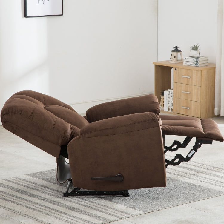 [US Warehouse] Manual Adjustable Comfortable Thicker Fabric Recliner Chairs(Brown)