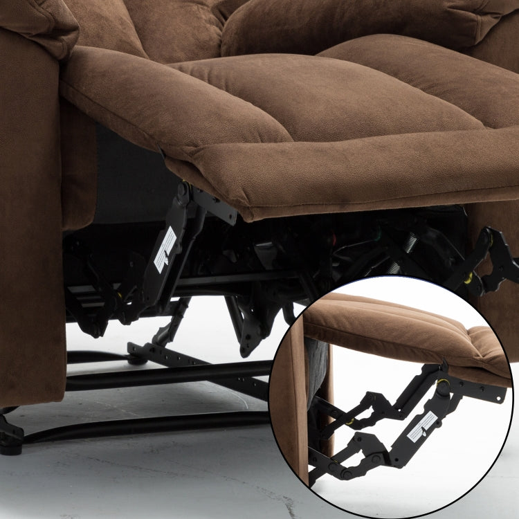 [US Warehouse] Manual Adjustable Comfortable Thicker Fabric Recliner Chairs(Brown)