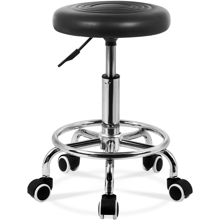 [EU Warehouse] 360-degree Freely Rotatable Office Roll Swivel Stool with Castors, Load Capacity: 150kg (Black)