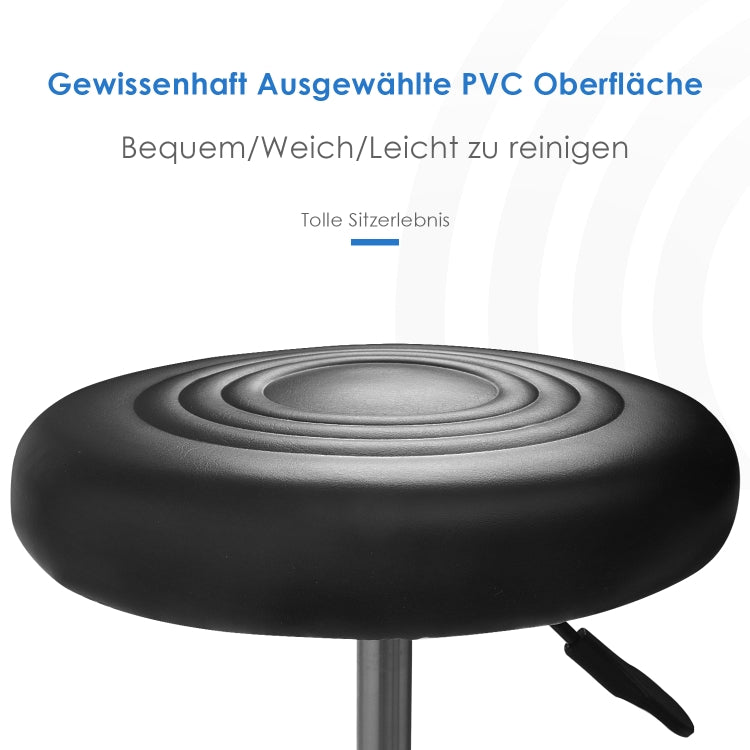 [EU Warehouse] 360-degree Freely Rotatable Office Roll Swivel Stool with Castors, Load Capacity: 150kg (Black)