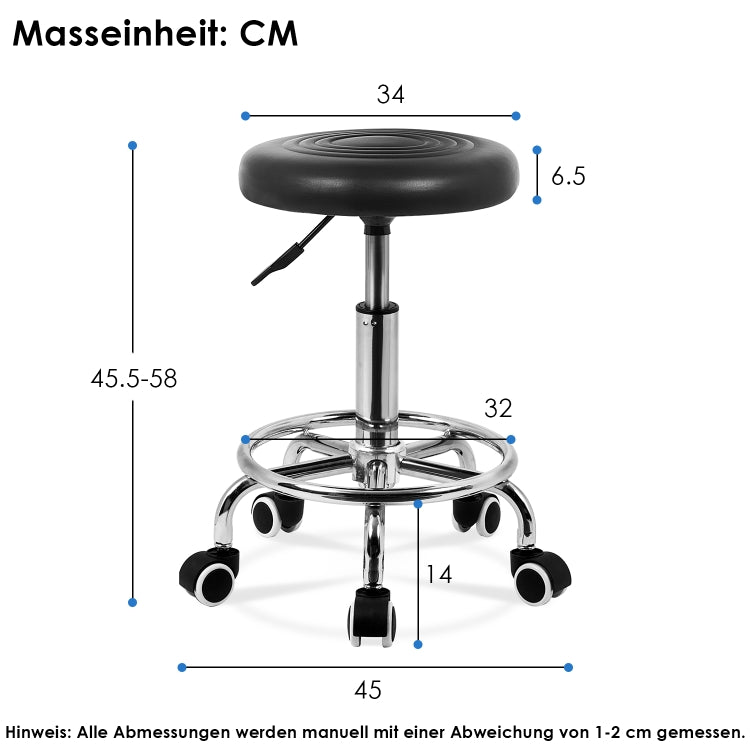 [EU Warehouse] 360-degree Freely Rotatable Office Roll Swivel Stool with Castors, Load Capacity: 150kg (Black)
