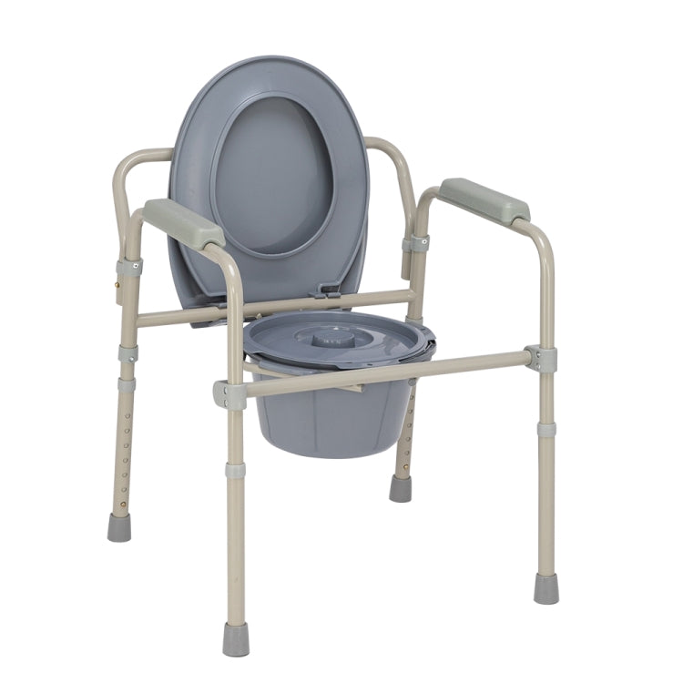 [US Warehouse] Iron Frame Folding Toilet Seat (Grey)