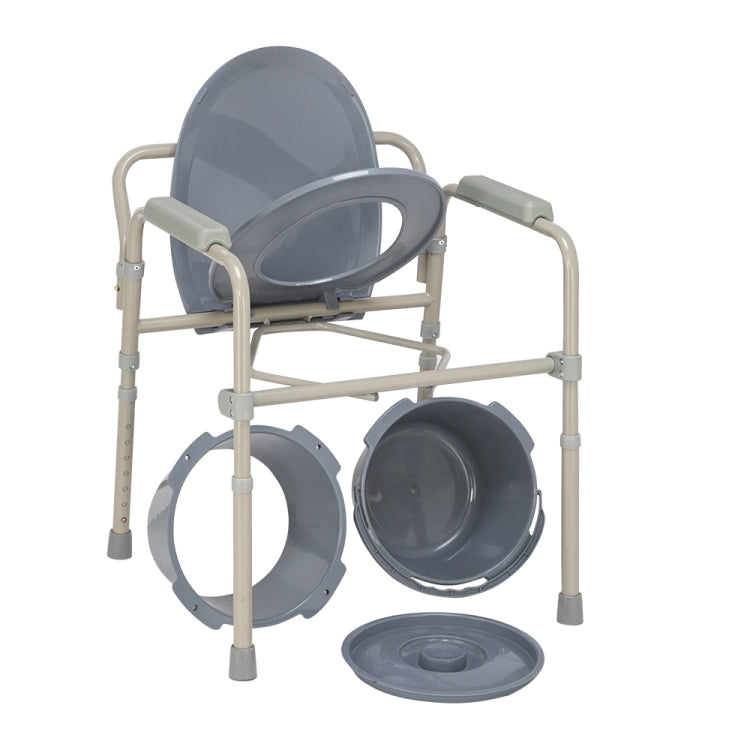 [US Warehouse] Iron Frame Folding Toilet Seat (Grey)