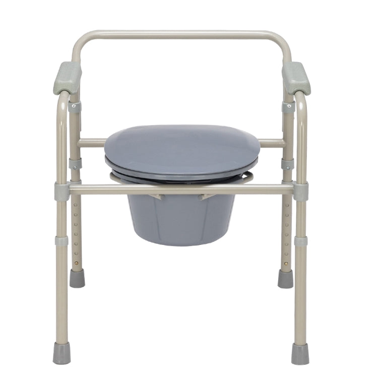 [US Warehouse] Iron Frame Folding Toilet Seat (Grey)