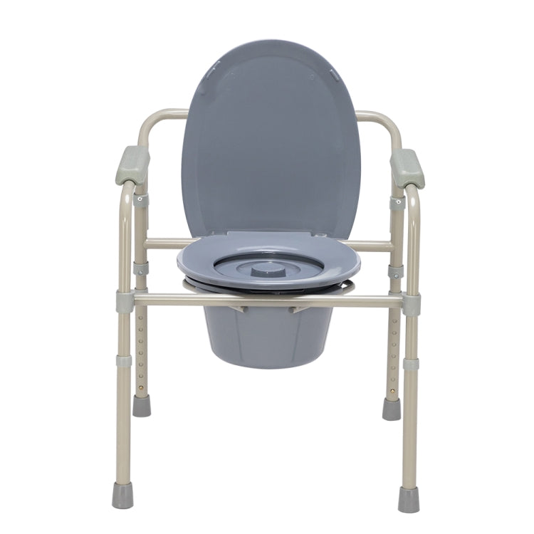 [US Warehouse] Iron Frame Folding Toilet Seat (Grey)