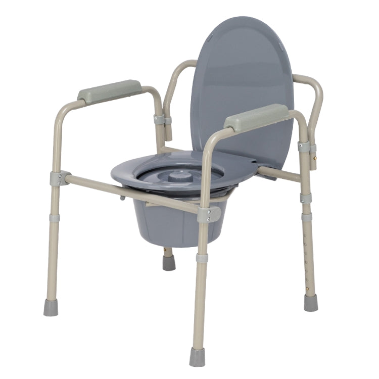[US Warehouse] Iron Frame Folding Toilet Seat (Grey)