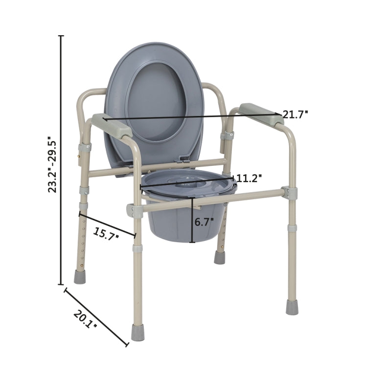 [US Warehouse] Iron Frame Folding Toilet Seat (Grey)
