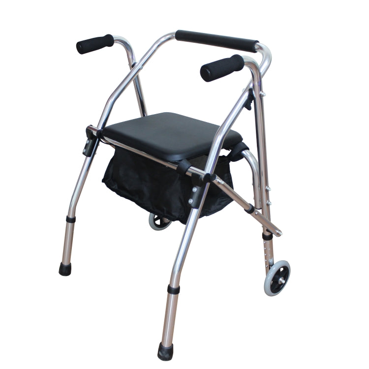 [US Warehouse] Aluminum Tube Walker with Seat Cushion (Silver)