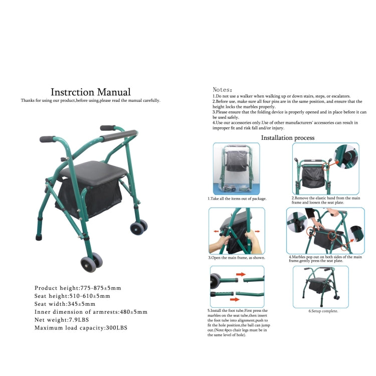 [US Warehouse] Aluminum Tube Walker with Seat Cushion (Silver)