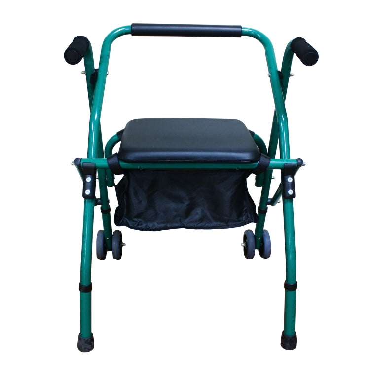 [US Warehouse] Aluminum Tube Walker with Seat Cushion (Green)