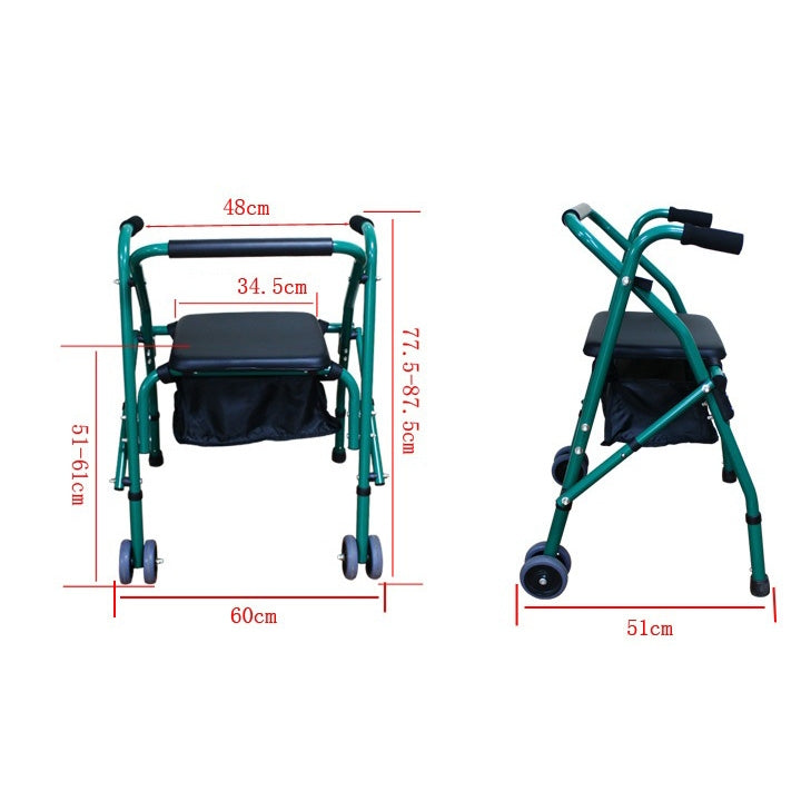 [US Warehouse] Aluminum Tube Walker with Seat Cushion (Green)