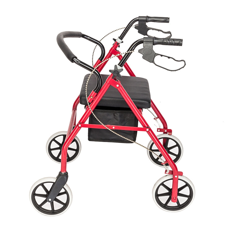 [US Warehouse] Steel Nylon Walker with Wheels (Black Red)