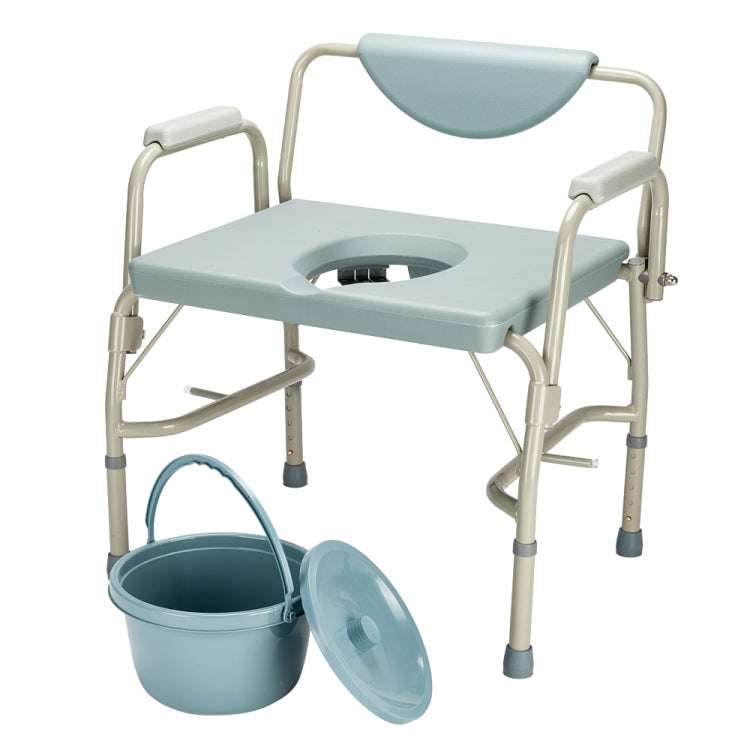 [US Warehouse] Medical Bariatric Drop-Arm Commode Toilet Seat(Light Blue)