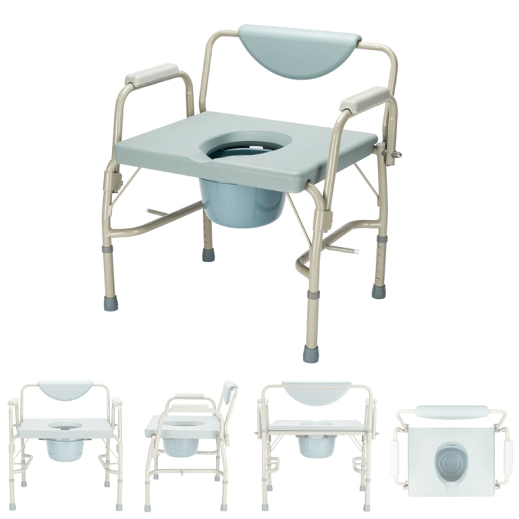 [US Warehouse] Medical Bariatric Drop-Arm Commode Toilet Seat(Light Blue)