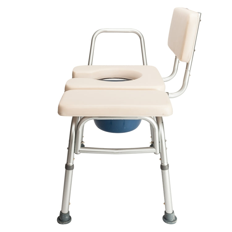 [US Warehouse] Multifunctional Aluminum Elder People Disabled People Pregnant Women Commode Chair Bath Chair (Creamy White)