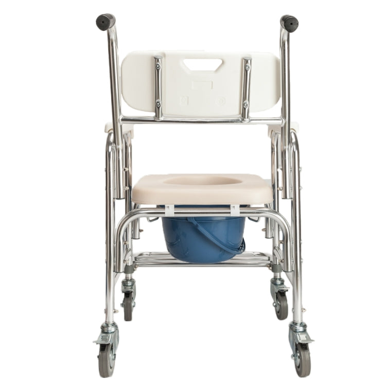 [US Warehouse] 4 in 1 Multifunctional Aluminum Elder Disabled People Pregnant Women Commode Chair Bath Chair (Creamy White)