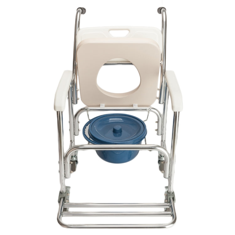 [US Warehouse] 4 in 1 Multifunctional Aluminum Elder Disabled People Pregnant Women Commode Chair Bath Chair (Creamy White)