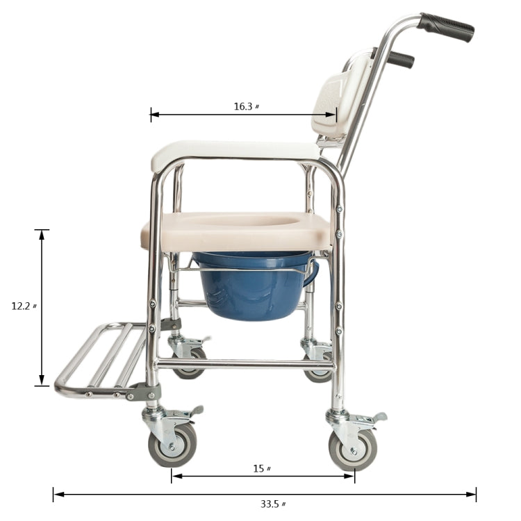 [US Warehouse] 4 in 1 Multifunctional Aluminum Elder Disabled People Pregnant Women Commode Chair Bath Chair (Creamy White)