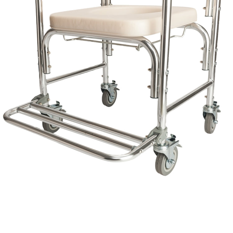 [US Warehouse] 4 in 1 Multifunctional Aluminum Elder Disabled People Pregnant Women Commode Chair Bath Chair (Creamy White)