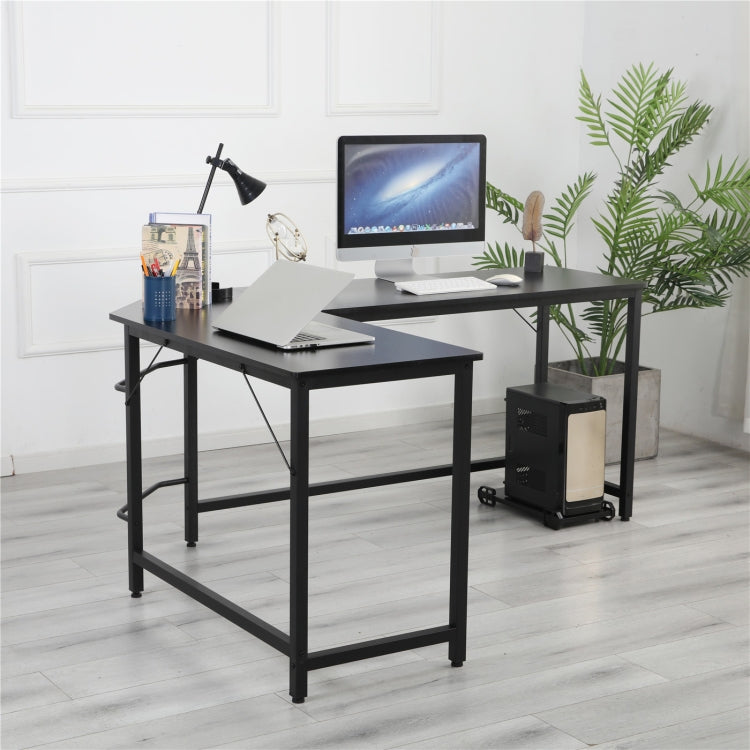 [US Warehouse] Home Office L-Shaped Corner Desk Computer Desk (Black)