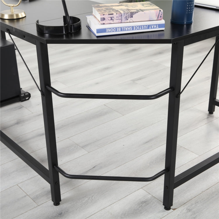 [US Warehouse] Home Office L-Shaped Corner Desk Computer Desk (Black)
