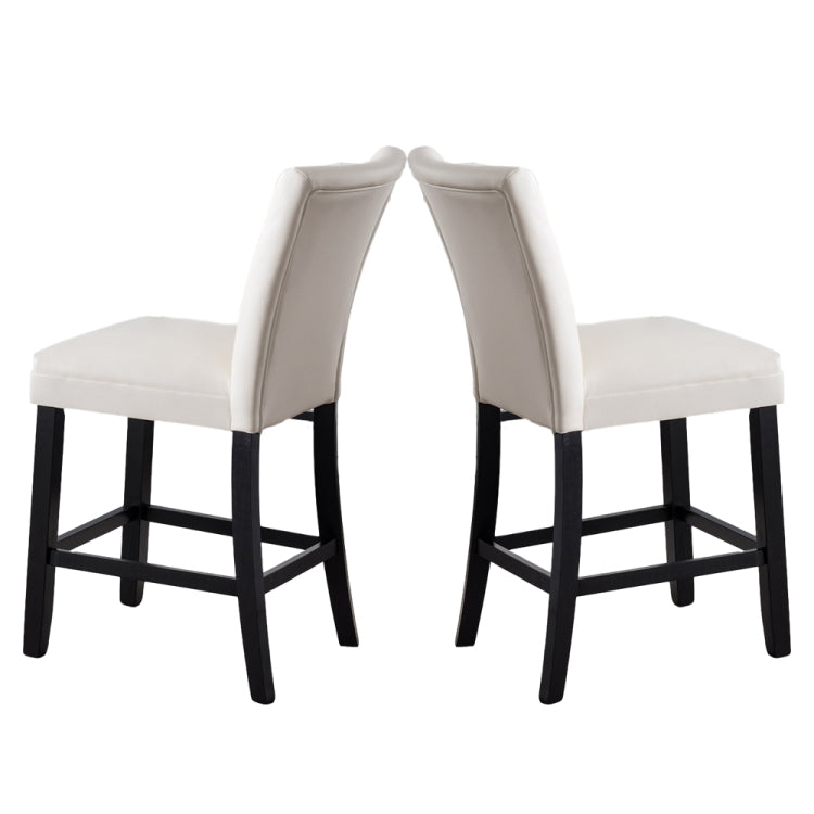 [US Warehouse] 2 in 1 Home Dining Chairs Oak Chairs Set(White)