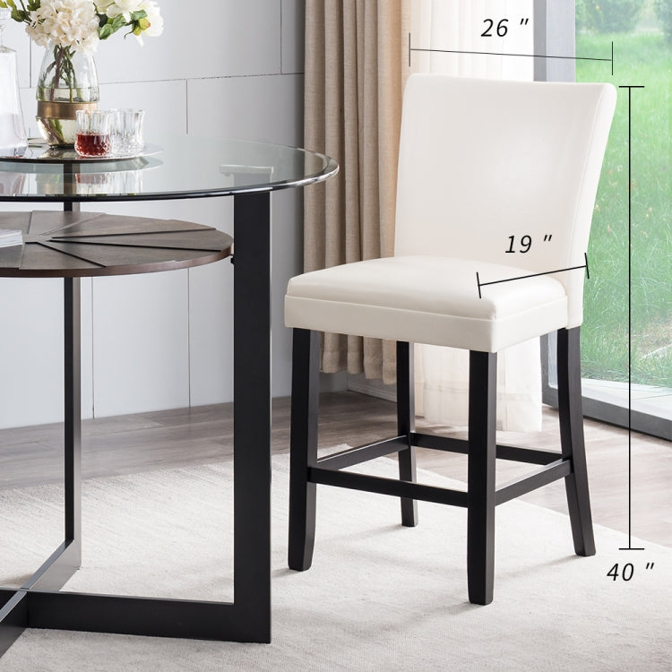[US Warehouse] 2 in 1 Home Dining Chairs Oak Chairs Set(White)