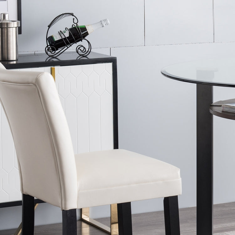 [US Warehouse] 2 in 1 Home Dining Chairs Oak Chairs Set(White)
