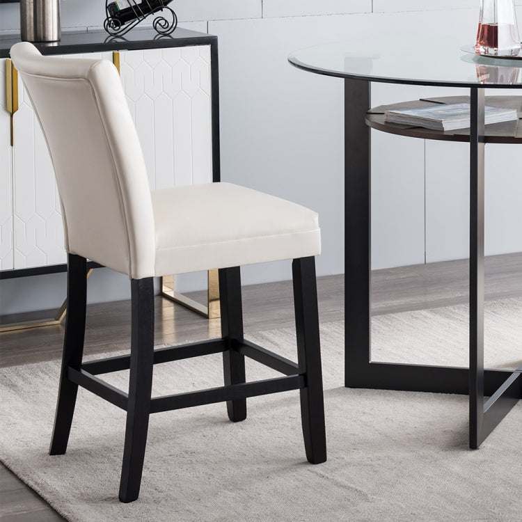 [US Warehouse] 2 in 1 Home Dining Chairs Oak Chairs Set(White)