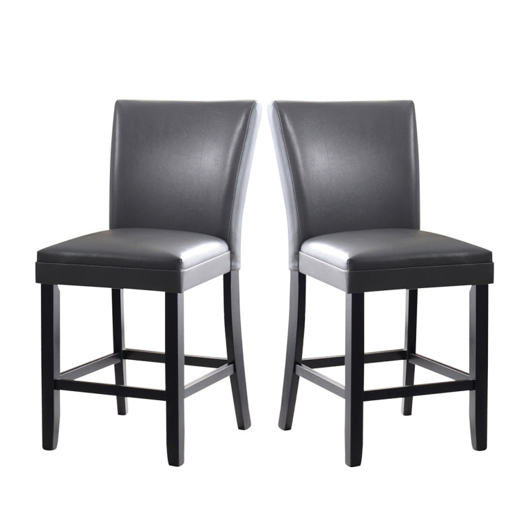 [US Warehouse] 2 in 1 Home Dining Chairs Oak Chairs Set(Grey)