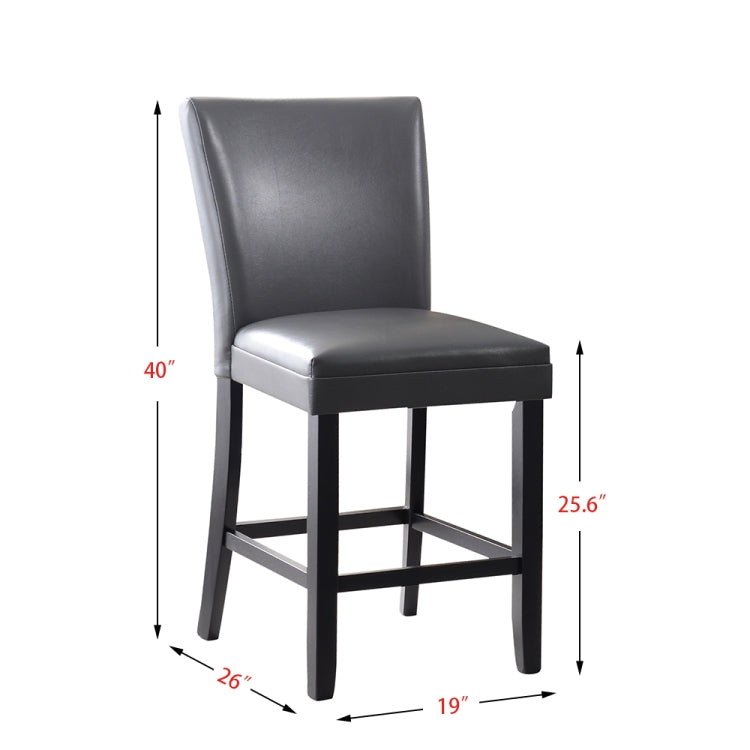 [US Warehouse] 2 in 1 Home Dining Chairs Oak Chairs Set(Grey)