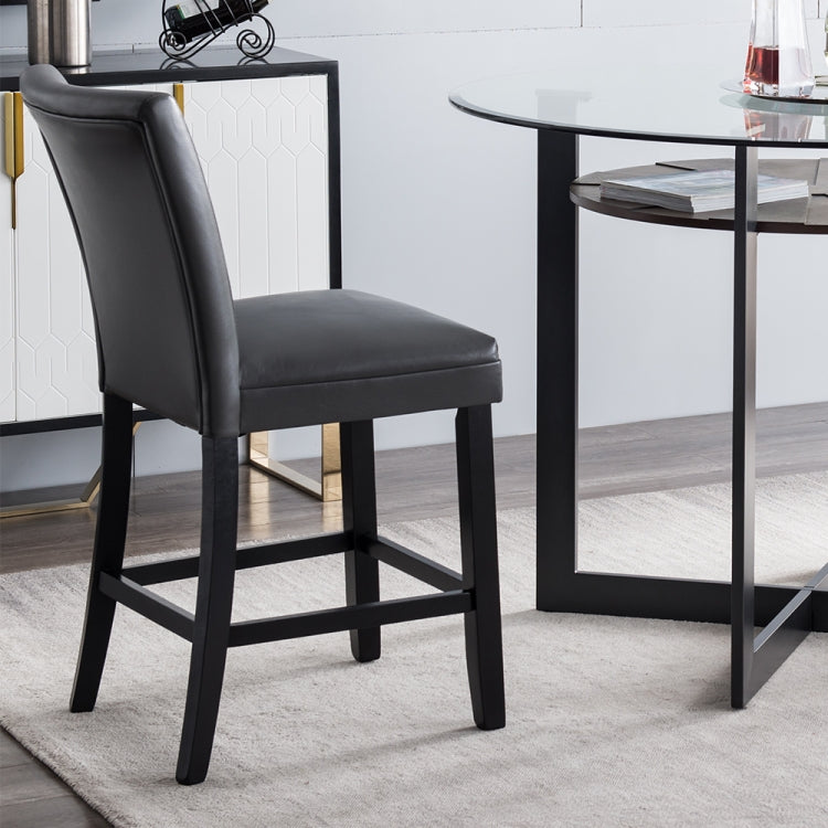 [US Warehouse] 2 in 1 Home Dining Chairs Oak Chairs Set(Grey)